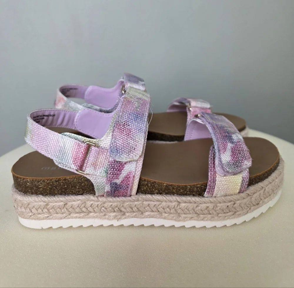 Madden Girl Teddy-T Pastel Tie-Dye Platform Velcro Sandals, Size 4 NEW IN BOX!